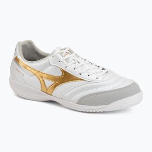 Futbalové kopačky Mizuno Morelia Sala Pro IN white/football gold/galaxy silver