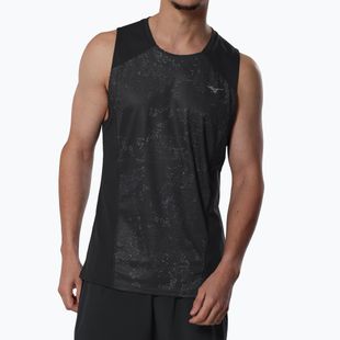 Pánske bežecké tričko  Mizuno Active DryAeroFlow Graphic Tank Top black/gray