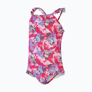 Detské jednodielne plavky Speedo Learn To Swim Printed Frill Thinstrap cherry pink/sweet taro/hellium