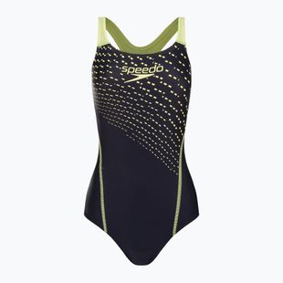 Speedo Medley Logo Medalist dámske jednodielne plavky námornícka modrá a žltá 8-1347406876