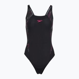 Dámske jednodielne plavky Speedo HyperBoom Splice Muscleback black/electric pink