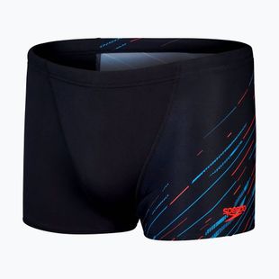 Plávacie boxerky pánske Speedo HyperBoom V-Cut Aquashort black/picton blue/siren red