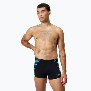 Pánska plavecké boxerky Speedo Endurance+ MAX Splice Aquashort black/hyper yellow