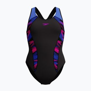 Dámske jednodielne plavky Speedo Placement Laneback zoom boom placement/speedo black