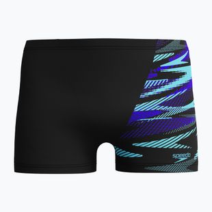 Pánska plavecké boxerky Speedo HyperBoom V-Cut Aquashort black/cobalt pop