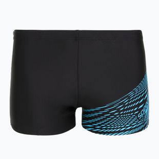Pánska plavecké boxerky Speedo Medley Logo Aquashort black/picton blue