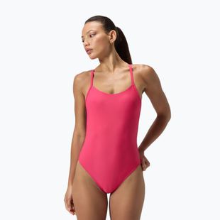 Dámske jednodielne plavky Speedo Solid Racerback raspberry fill/vermilion/punch