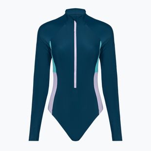 Dámske jednodielne plavky Speedo Zip Colorblock dark teal