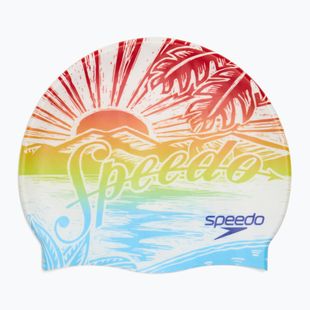 Silikónová plavecká čiapka Speedo vulkanická oranžová speedo sunset