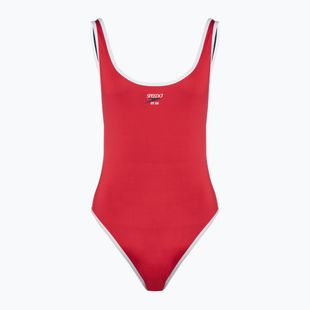 Dámske jednodielne plavky Speedo Solid Bound Scoop high risk red