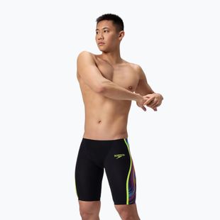 Pánske plavecké jammery Speedo Fastskin LZR Intent 2.0 Jammer black/molten blur/hyper yellow