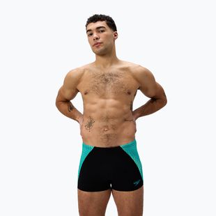 Pánske plavky boxerky Speedo Endurance+ MAX Splice Aquashort black/turquoise gem