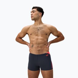 Pánske plavky boxerky Speedo Hyper Boom Splice grey lead/neon coral