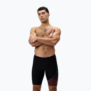Pánske plavky Speedo Medley Logo Jammer black/neon corall