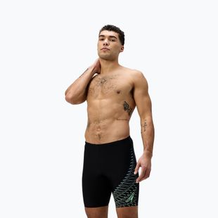 Pánske plavky Speedo Medley Logo Jammer black/alfalfa green