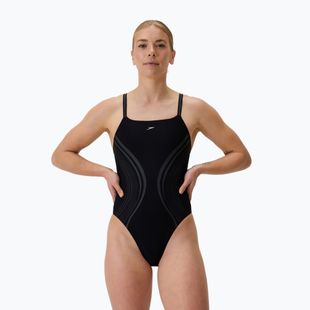 Dámske jednodielne plavky Speedo Printed Active Back black
