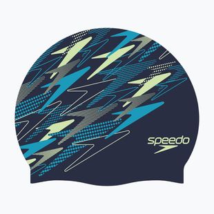 Plavecká čiapka Speedo Printed Silicone peacoat/pale clover/mayan blue