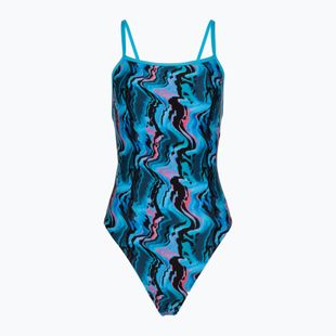 Dámske jednodielne plavky Speedo Printed Web Back canyon ombre/black