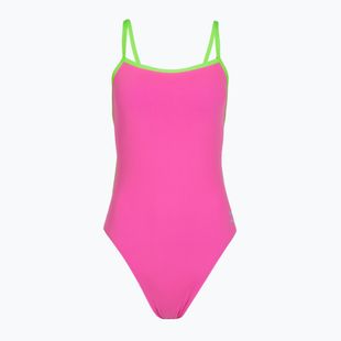 Dámske jednodielne plavky Speedo Solid Tri neon flamingo