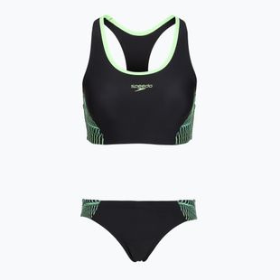 Dámske dvojdielne plavky Speedo Placement Raceback 2pc anthracite/clover