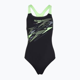 Dámske jednodielne plavky Speedo Medley Logo Medalist anthracite/clover