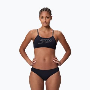 Dámske dvojdielne plavky Speedo Endurance+ Logo Thin Strap anthracite