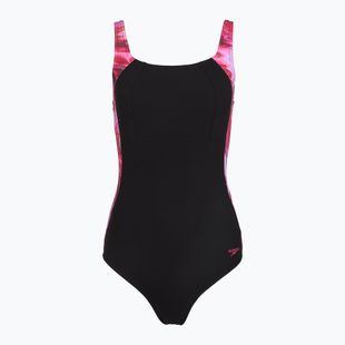 Dámske jednodielne plavky Speedo Shaping LunaLustre Printed anthracite/ruby