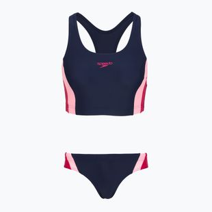 Dámske jednodielne plavky Speedo Colourblock Splice 2.0 peacoat/pink