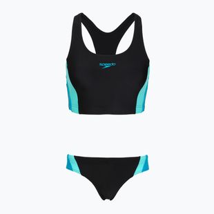 Dámske jednodielne plavky Speedo Colourblock Splice 2.0 anthracite/mayanblue