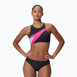 Dámske dvojdielne plavky Speedo Hyperboom Butterfly Back anthracite/margarita pink