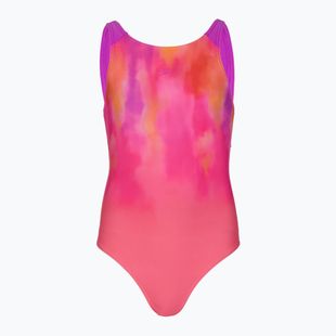 Detský jednodielny plavkový úbor Speedo Print Pulseback ružový/neónový fialový