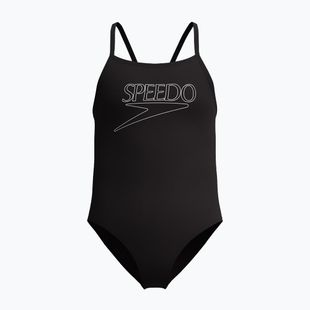 Detské jednodielne plavky Speedo Endurance+ Logo Thinstrap anthracite