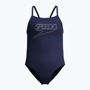 Detské jednodielne plavky Speedo Endurance+ Logo Thinstrap peacoat