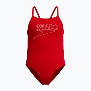Detské jednodielne plavky Speedo Endurance+ Logo Thinstrap high risk red
