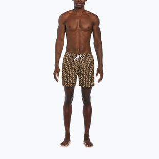 Pánske plavecké šortky Nike Swoosh Link 5" Volley cacao wow
