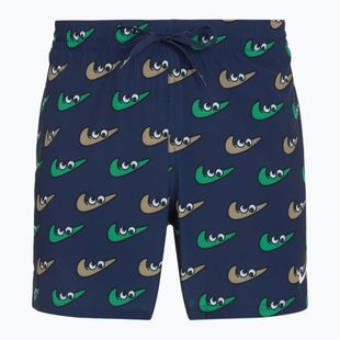 Pánske plavecké šortky Nike Multi Print 5" Volley midnight navy