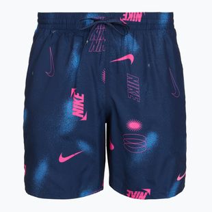 Pánske plavkové šortky Nike Multi Print 7" Volley midnight navy