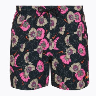 Pánske plavecké šortky Nike Multi Poppy Print 5" Volley black