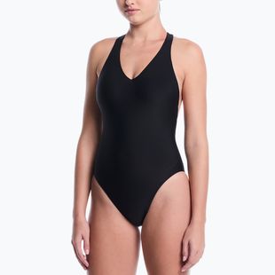 Dámske jednodielne plavky Nike Hydralock Luxe Sail Boat V-Neck black