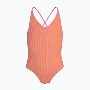Detské jednodielne plavky Nike Ocean Bound Ripple Texture Lace Up pink glow