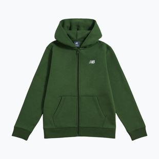 Detská mikina New Balance Brush Back Small Logo Full Zip Hoodie dark alpine green