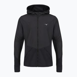 Pánska bežecká bunda Mizuno Active Warmalite Hybrid Full Zip Hooded Long Sleeve Top black