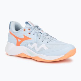 Dámske volejbalové topánky Mizuno Wave Momentum Pro blue finch/lava orange/flamingo coral