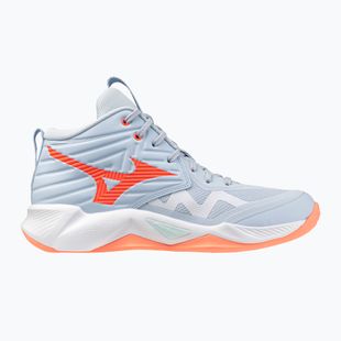 Dámske volejbalové topánky Mizuno Wave Momentum Pro Mid blue finch/lava orange/flamingo coral