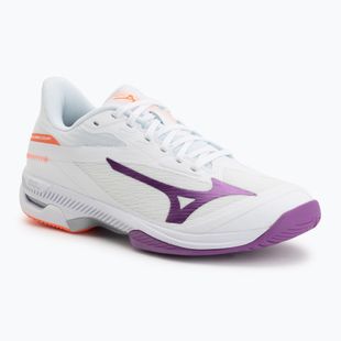 Dámske tenisové topánky Mizuno Wave Exceed Court AC white/dahlia/lava orange