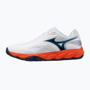 Pánske tenisové topánky Mizuno Wave Enforce Court 2 AC white/insignia blue/orange