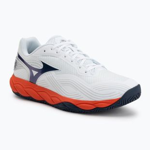 Pánske tenisové topánky Mizuno Wave Enforce Court 2 AC white/insignia blue/orange