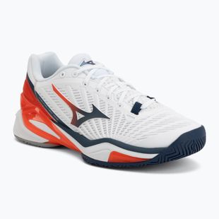 Pánske tenisové topánky Mizuno Neo Ace AC white/insignia blue/orange