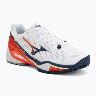 Pánske tenisové topánky Mizuno Neo Ace CC white/insignia blue/orange