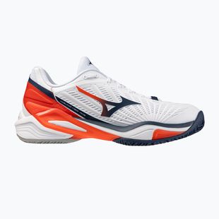 Pánske tenisové topánky Mizuno Neo Ace CC white/insignia blue/orange